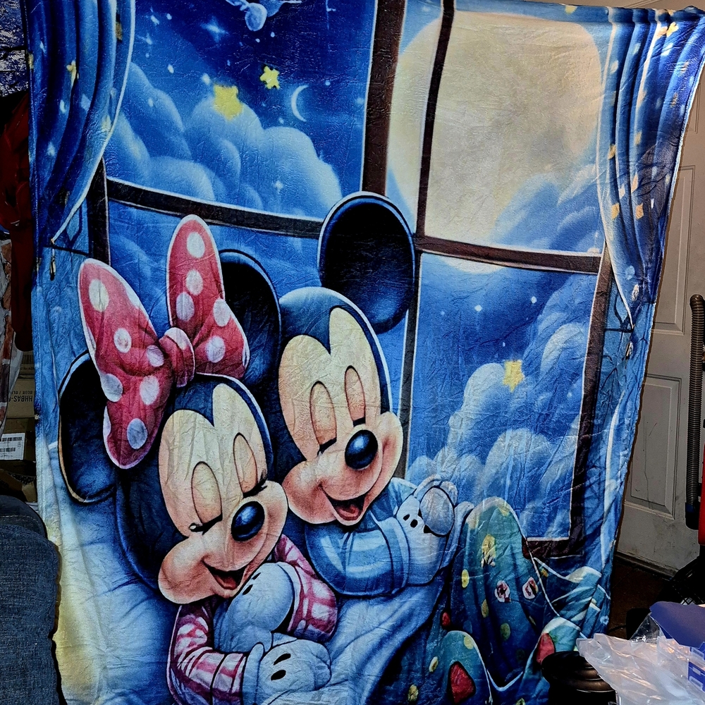 SUPER SALE!! HUGE, Disney Mickey and Minnie Dreamy Night Blanket